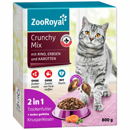 ZooRoyal Crunchy mix s hovězím masem, hráškem a mrkví 800 g