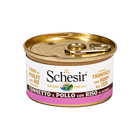 Schesir Natural tuňák s kuřecím masem a rýží