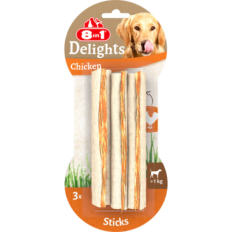 8in1 Delight žvýkací tyčinky s kuřecím, 3 kusy