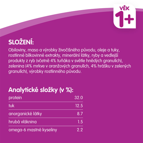 Whiskas granule s tuňákem pro dospělé kočky