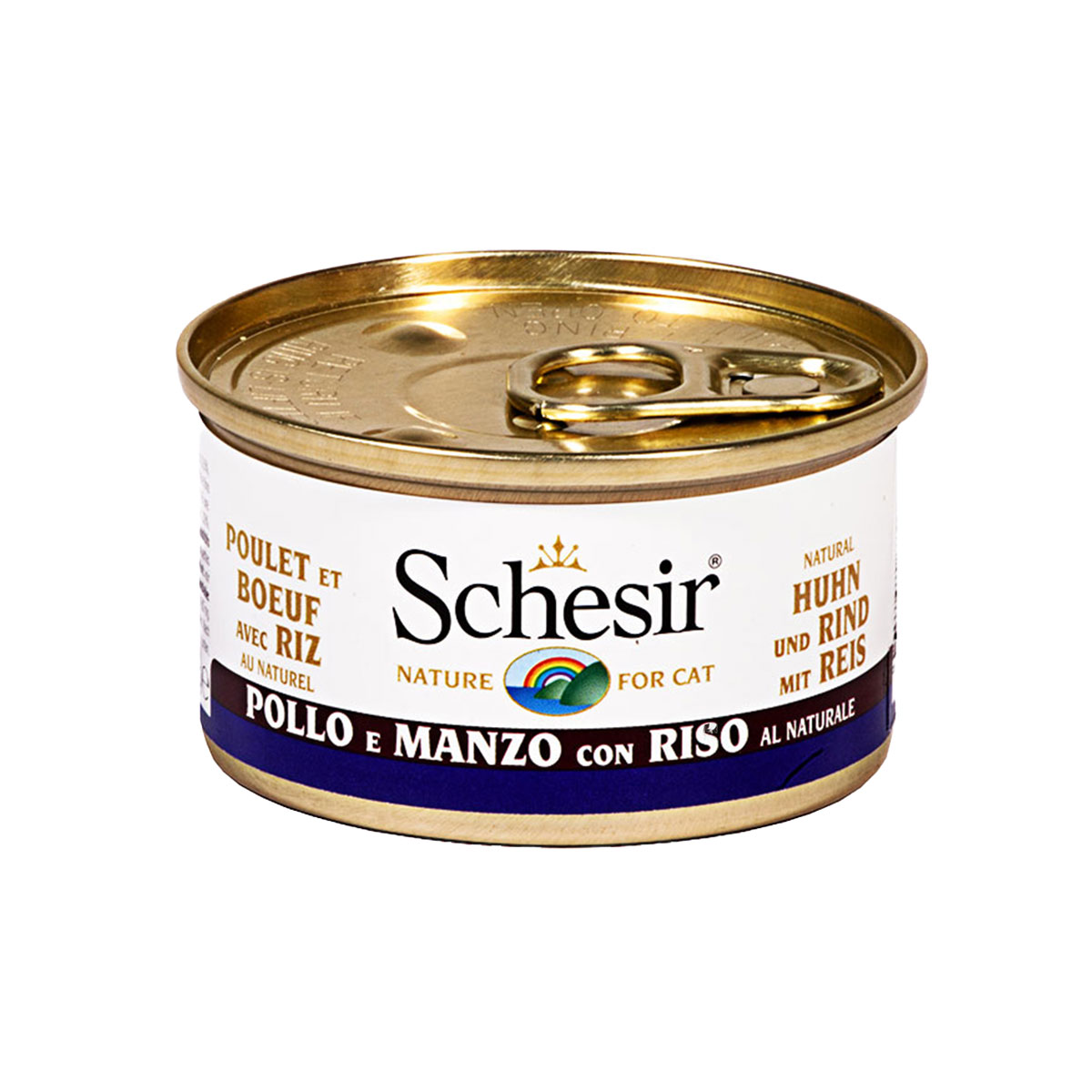Schesir Natural kuřecí a hovězí maso s rýží