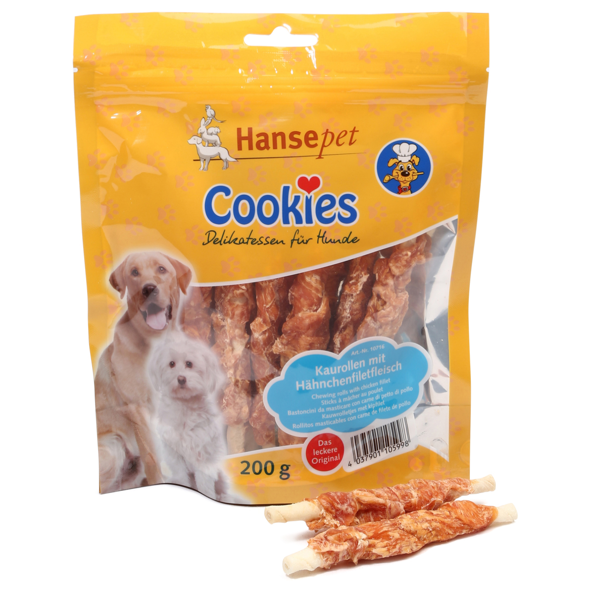 Hansepet Cookies Delikatess, kuřecí filet na žvýkací rolce, 200 g