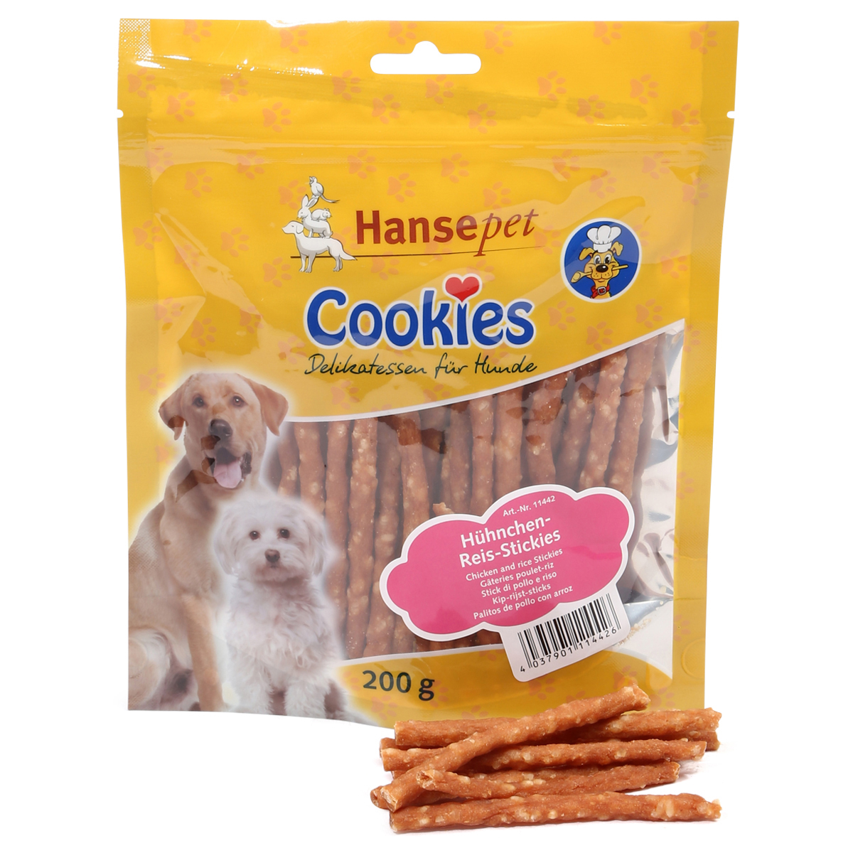 Hansepet Cookies Delikatess tyčinky s kuřecím masem a rýží