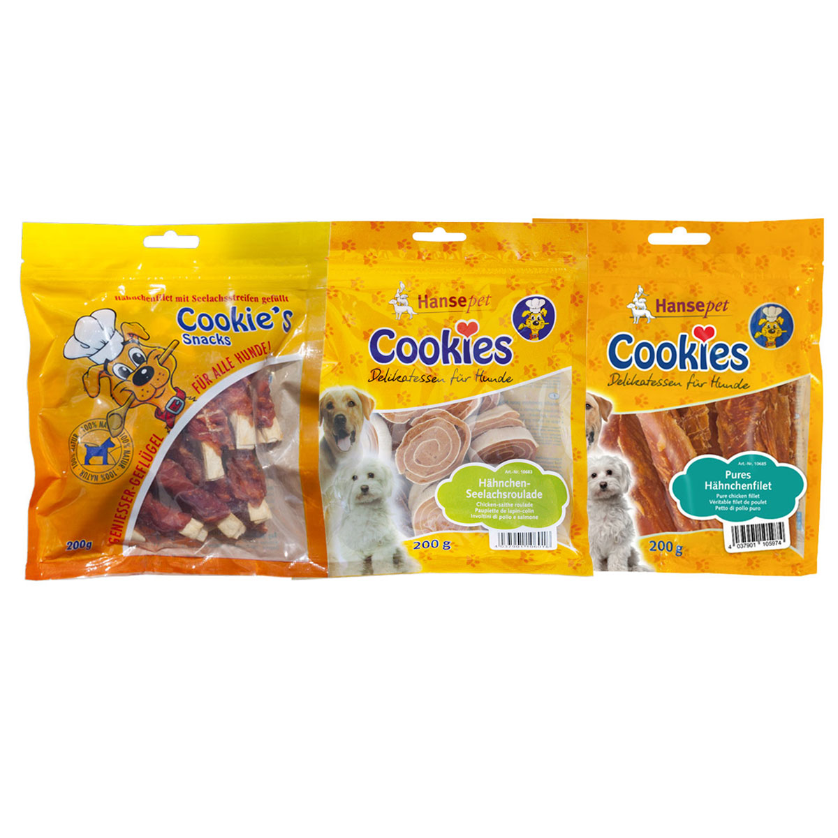 Hansepet Cookies Delikatess, zkušební balení, 6 × 200 g