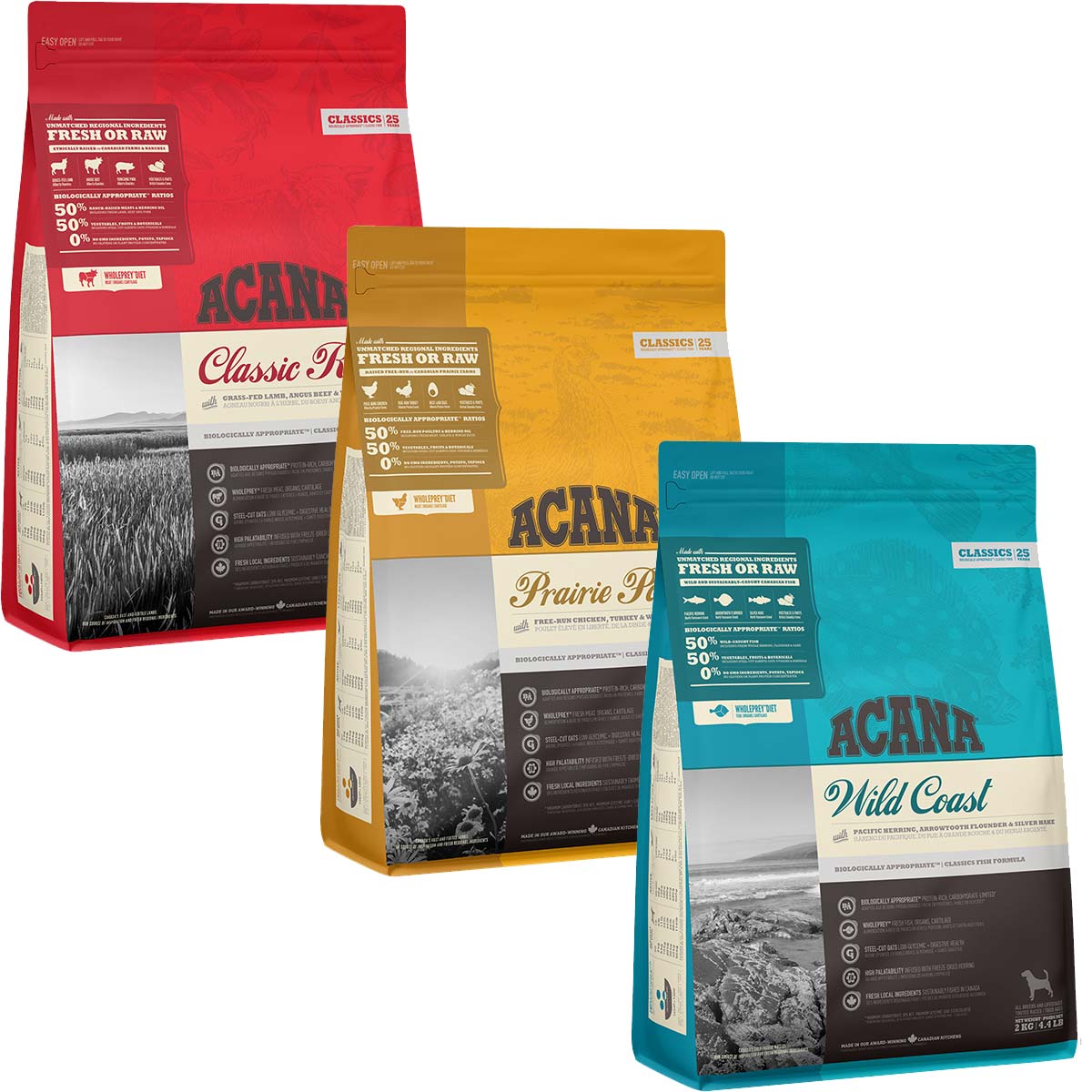 ACANA kombinované balení 3× 2 kg