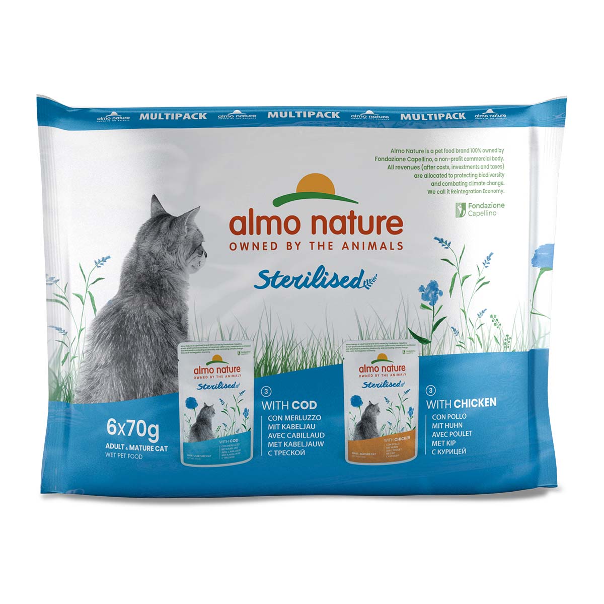 Almo Nature Holistic Sterilised multipack s treskou a kuřecím masem