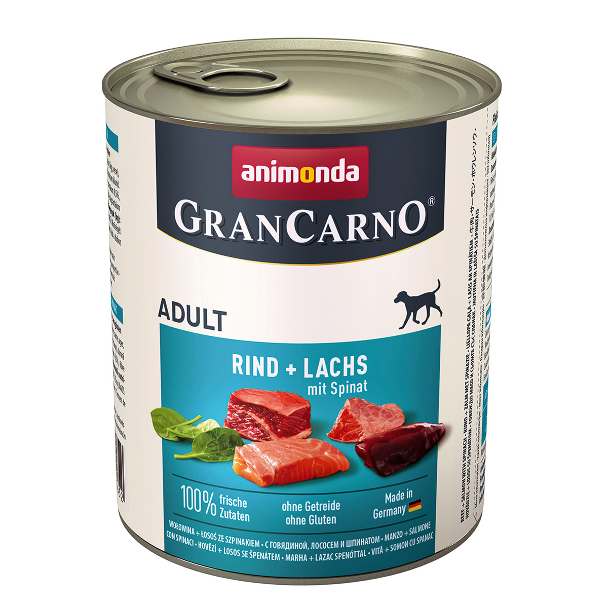 animonda grancarno adult rind lachs mit spinat 800g