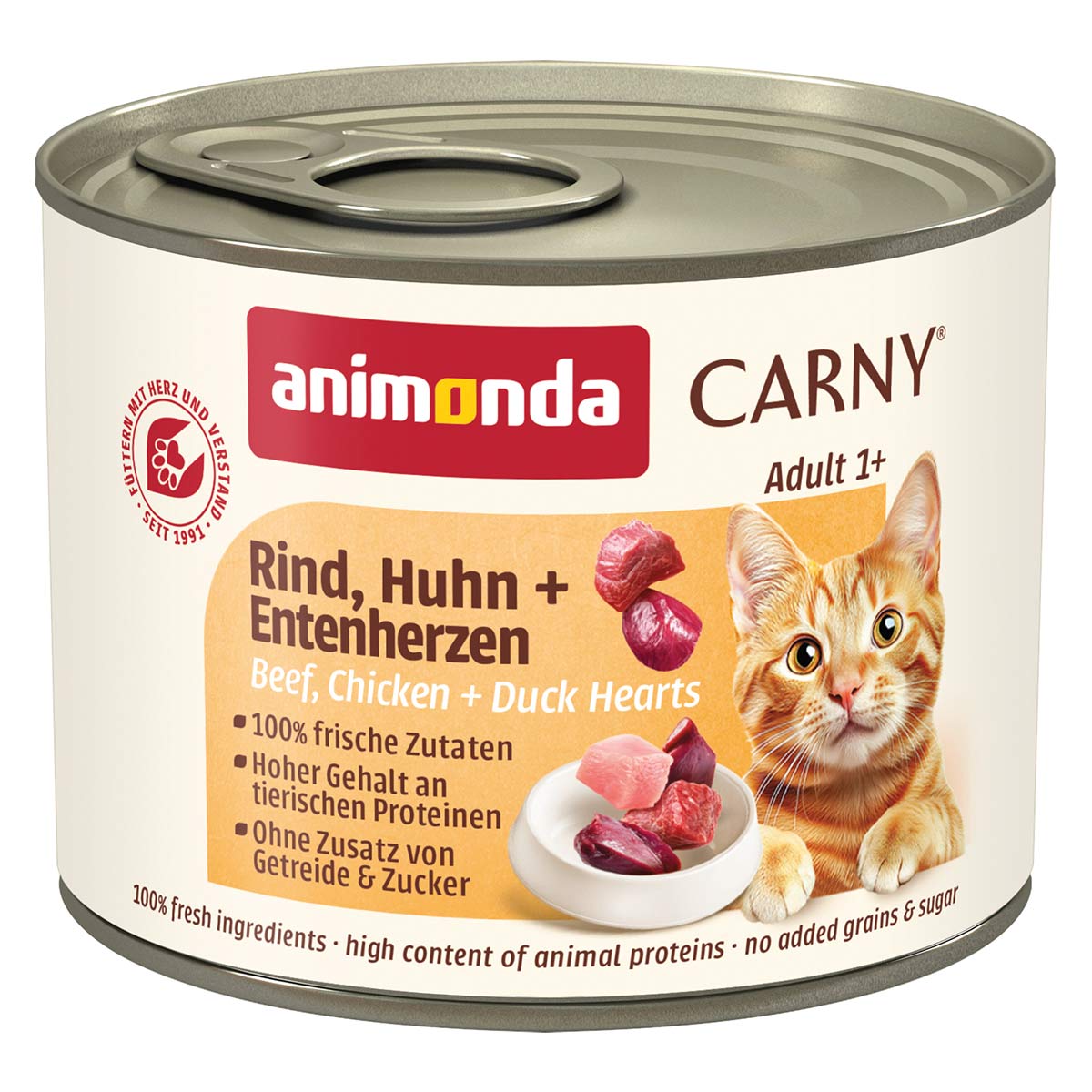 Animonda Carny Adult s hovězím a kuřecím masem a kachní srdeční svalovinou