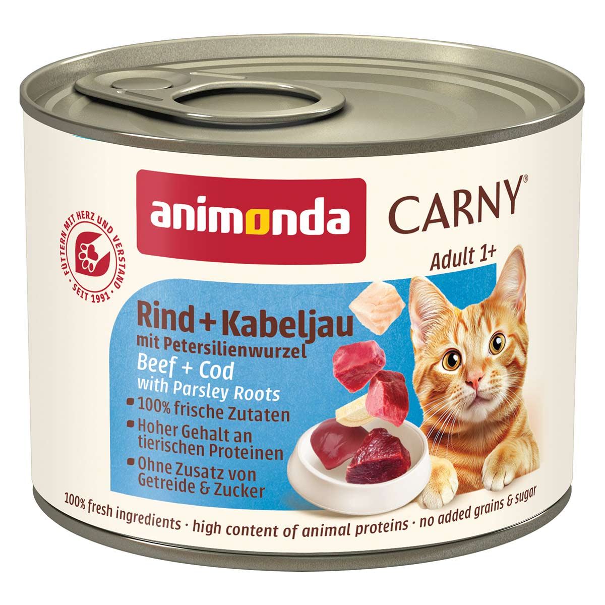 Animonda Carny Adult s hovězím masem, treskou obecnou a kořenovou petrželí
