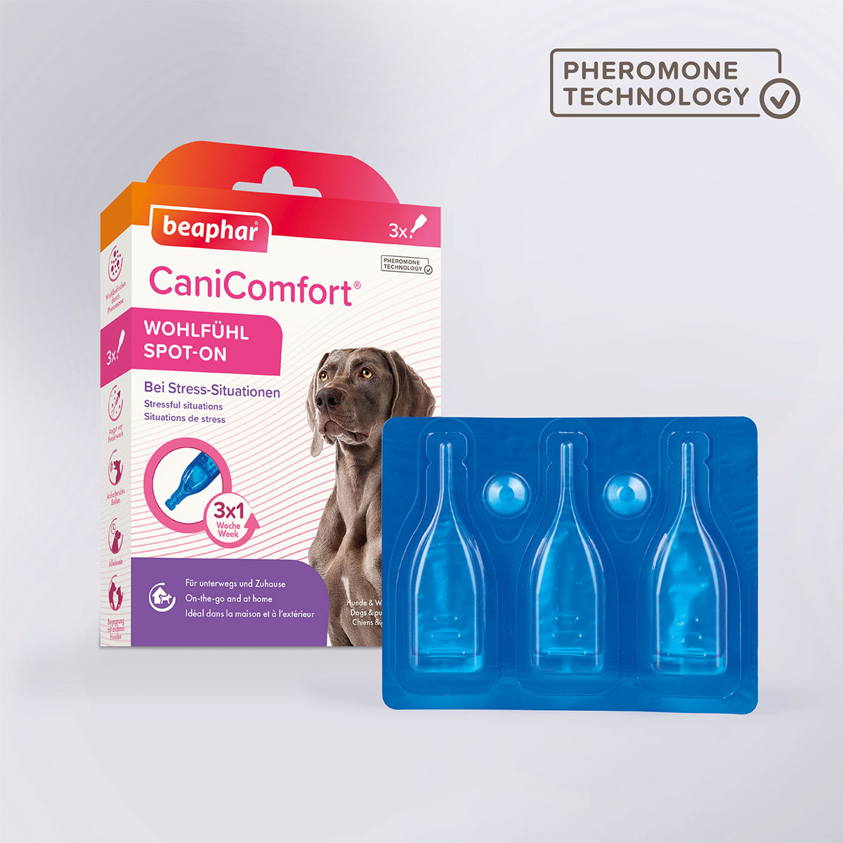 beaphar CaniComfort® uklidňující spot on, 3× 1 ml