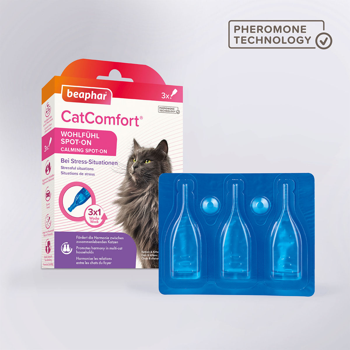 beaphar CatComfort® uklidňující spot on, 3× 0,55 ml