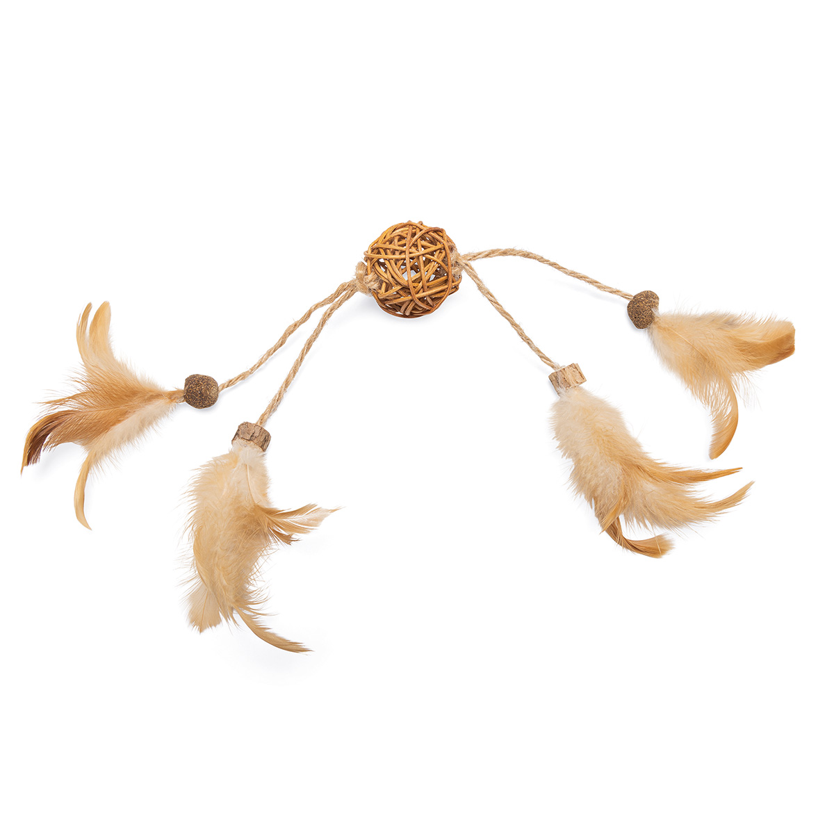 Beeztees hrací míček Tipy s peřím a kočičí mátou