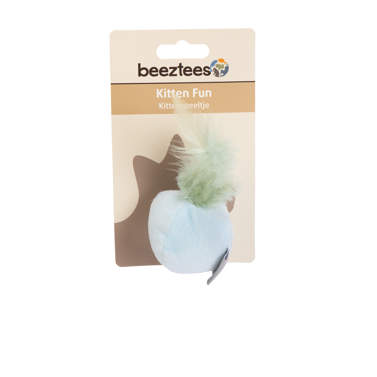 Beeztees Kitten plyšový míček s peřím