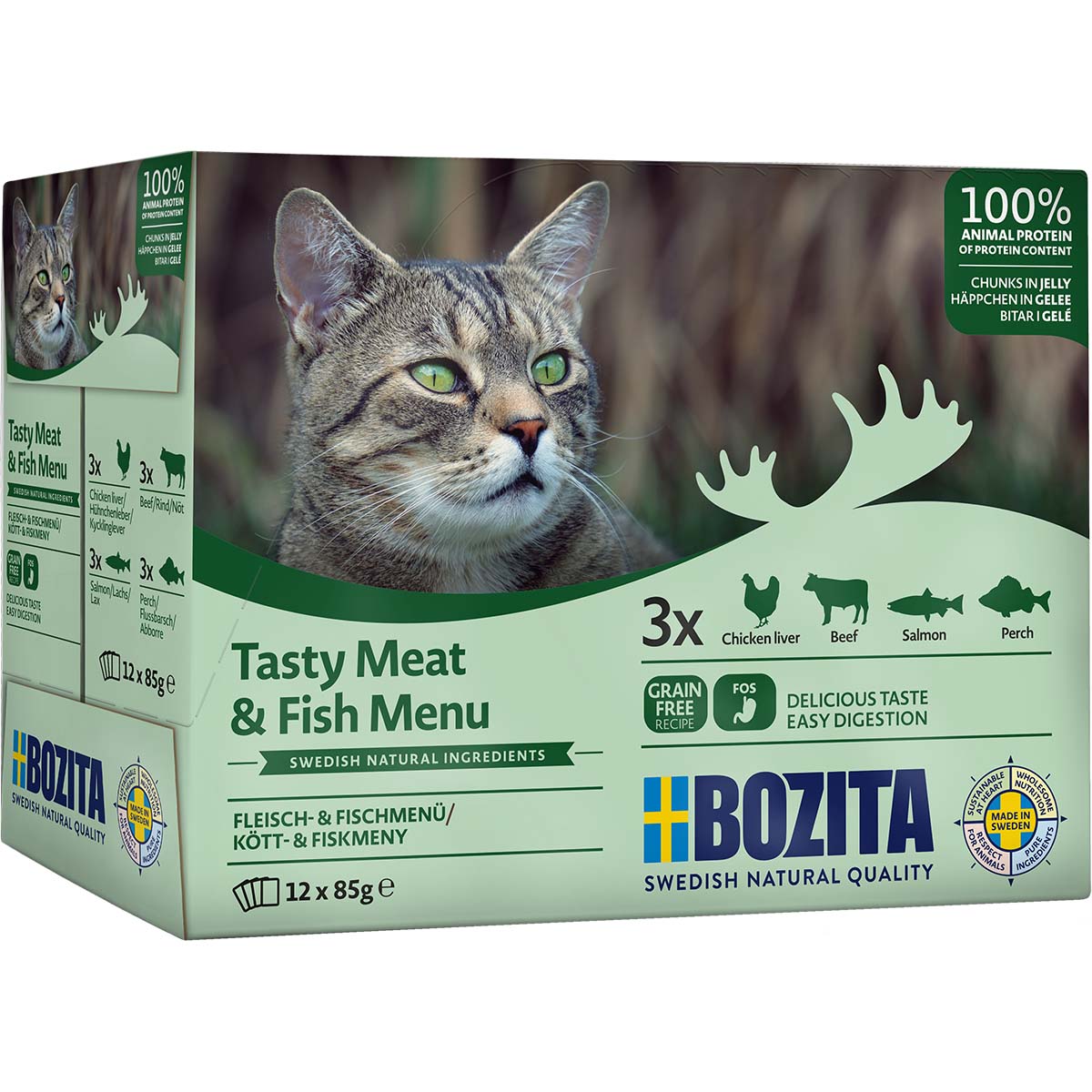 Bozita Pouch HiG Multibox Ryby&amp;Maso 12x85 g