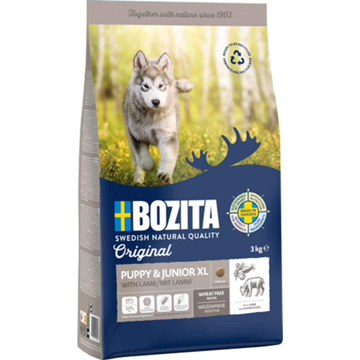 Bozita original puppy &amp; junior xl s jehněčím 3 kg