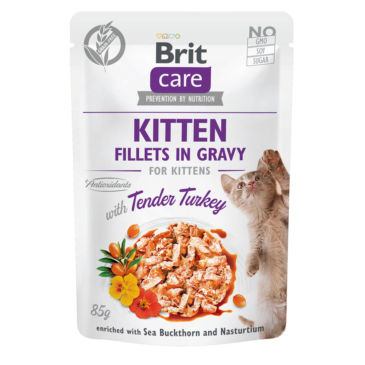 Brit Care Cat filety pro koťata v jemné omáčce s krocanem