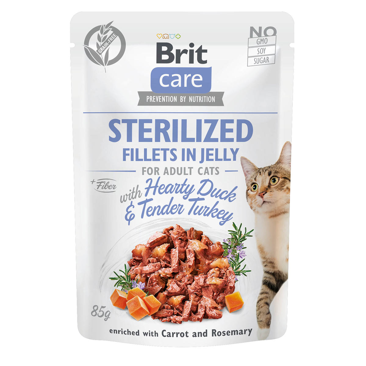 Brit Care Cat filety v želé kachna a krocan Sterilized
