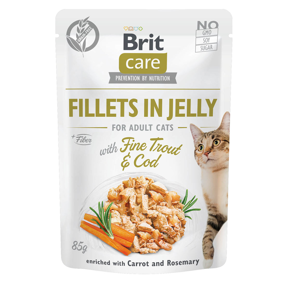 Brit Care Cat filety v želé jemný pstruh a treska