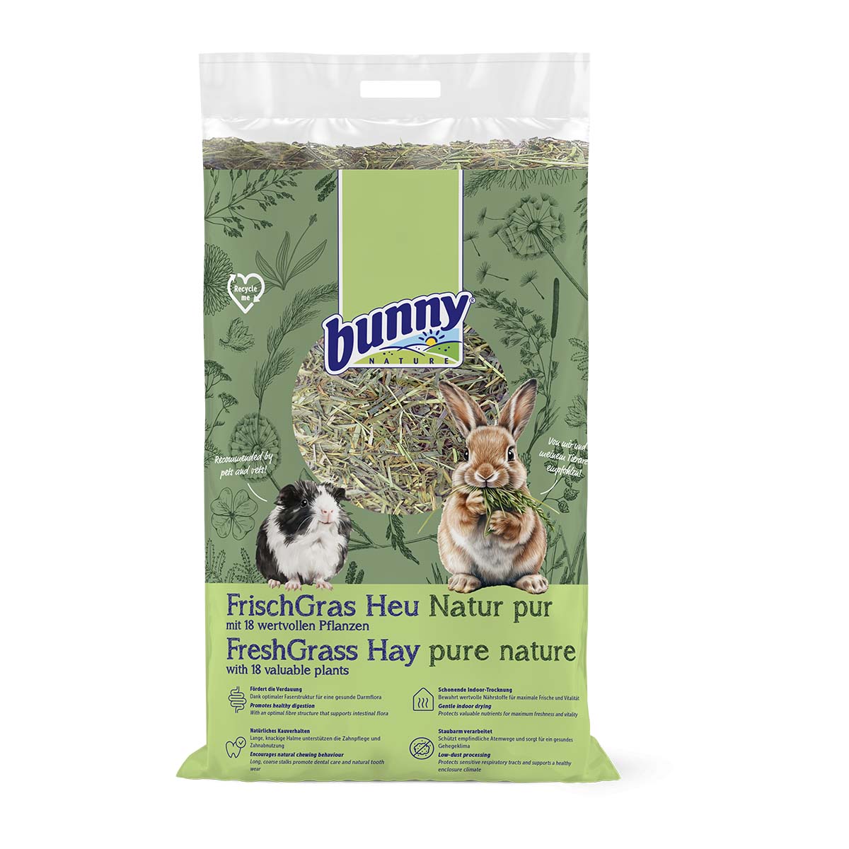 Bunny Allgäuer seno z čerstvé trávy pro malá zvířata