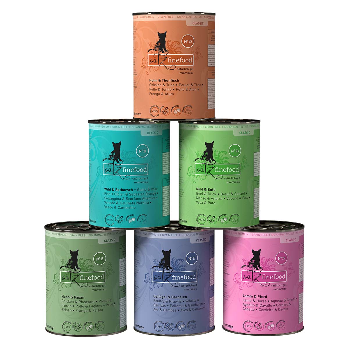 catz finefood multipack konzerv č. 15–25, 6 × 400 g