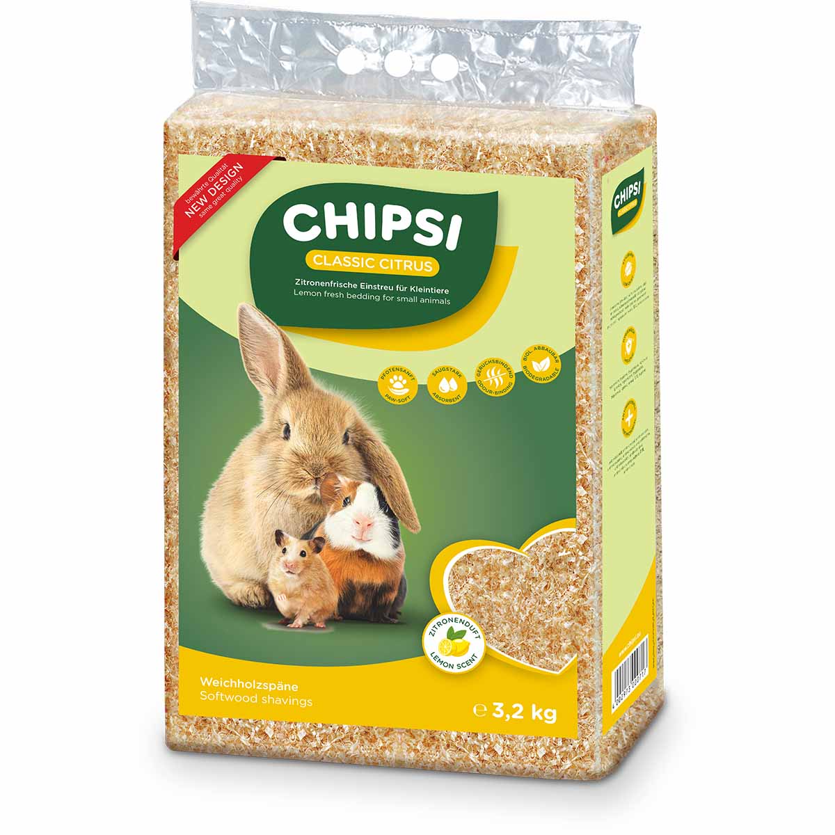 CHIPSI Citrus podestýlka pro hlodavce, 3,2 kg