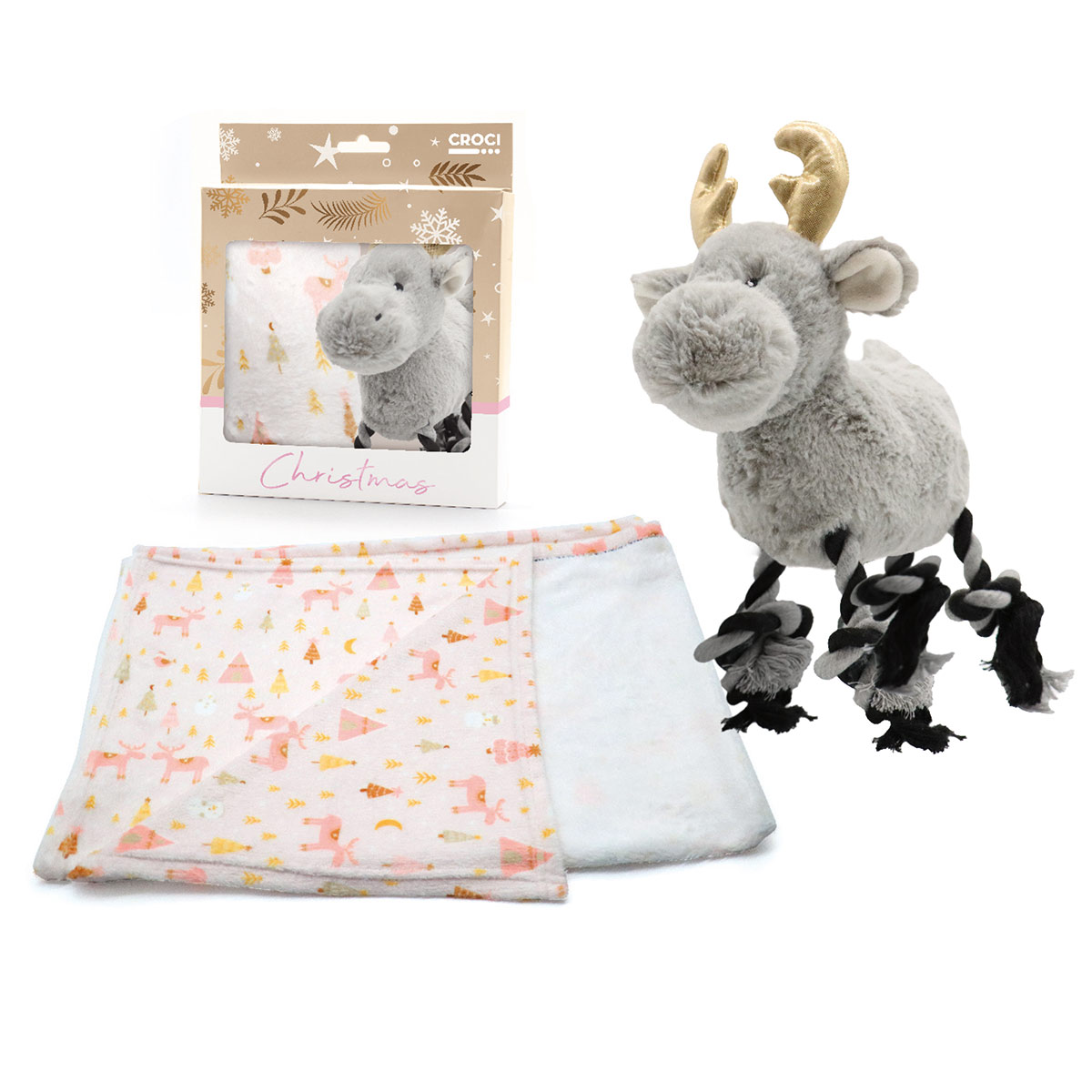 Croci XMAS set plushy deka pro psy s hračkou