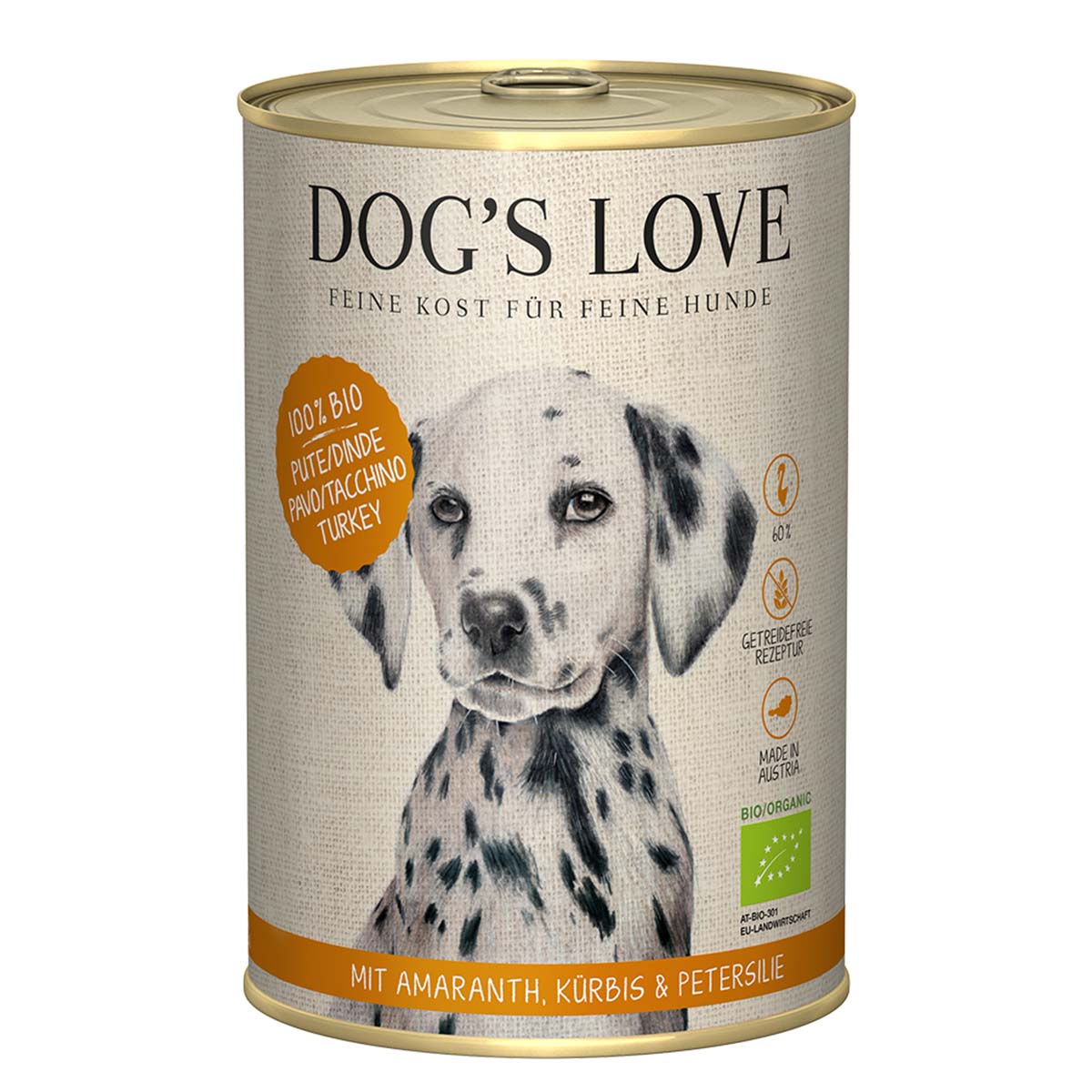 Dog's Love Bio krůtí maso s amarantem, dýní a petrželkou
