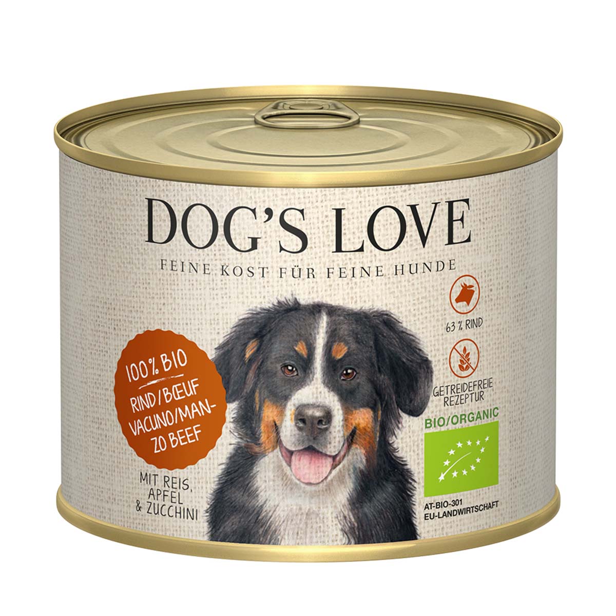Dog's Love Bio hovězí maso s rýží, jablkem a cuketou