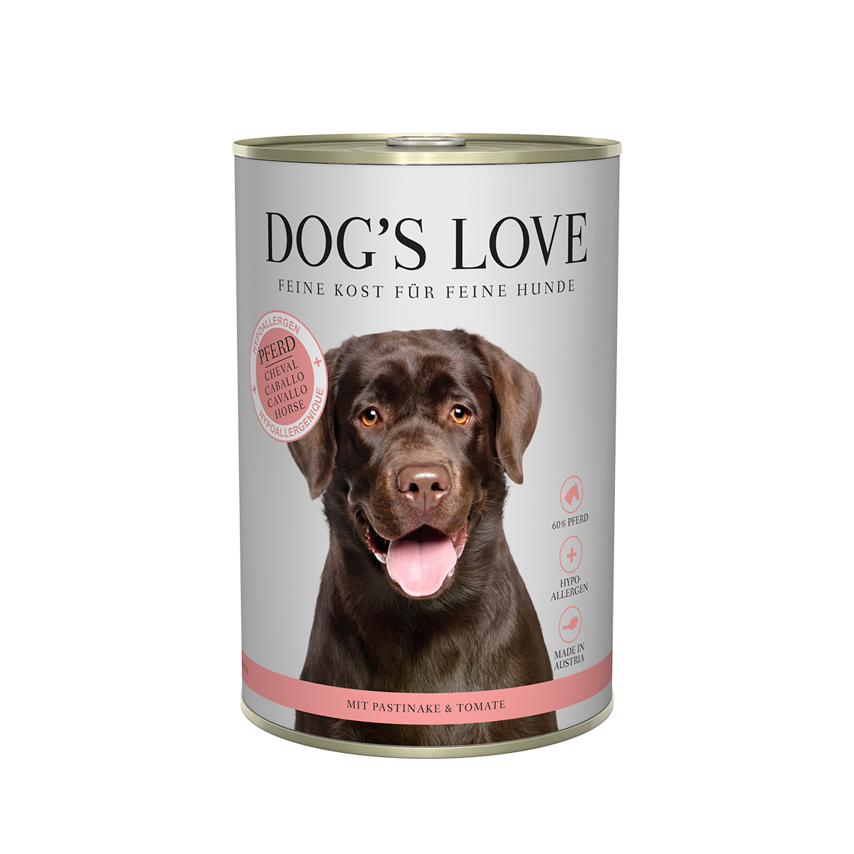 Dog's Love Hypoallergen koňské maso s pastinákem a rajčaty