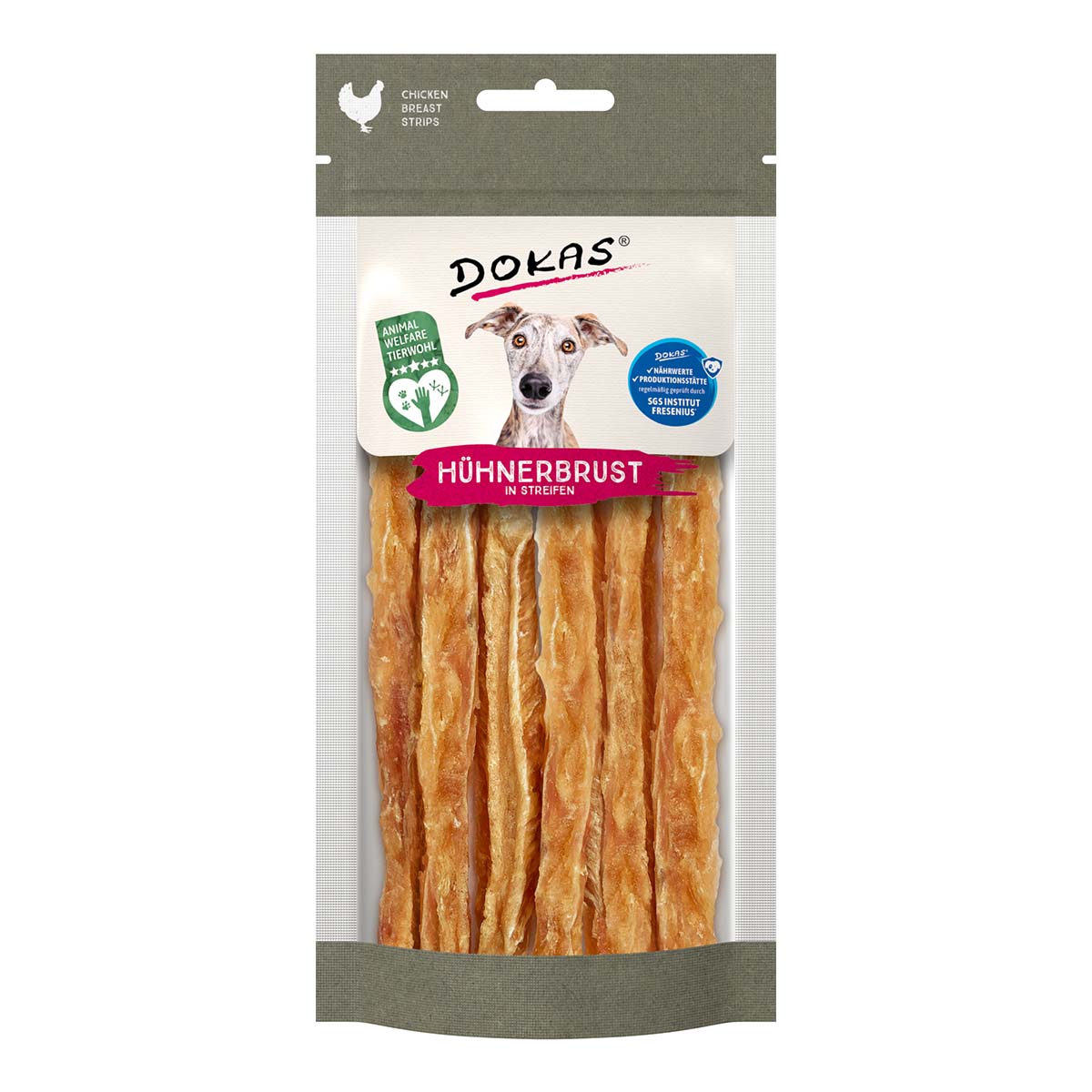 Dokas s proužky kuřecích prsou