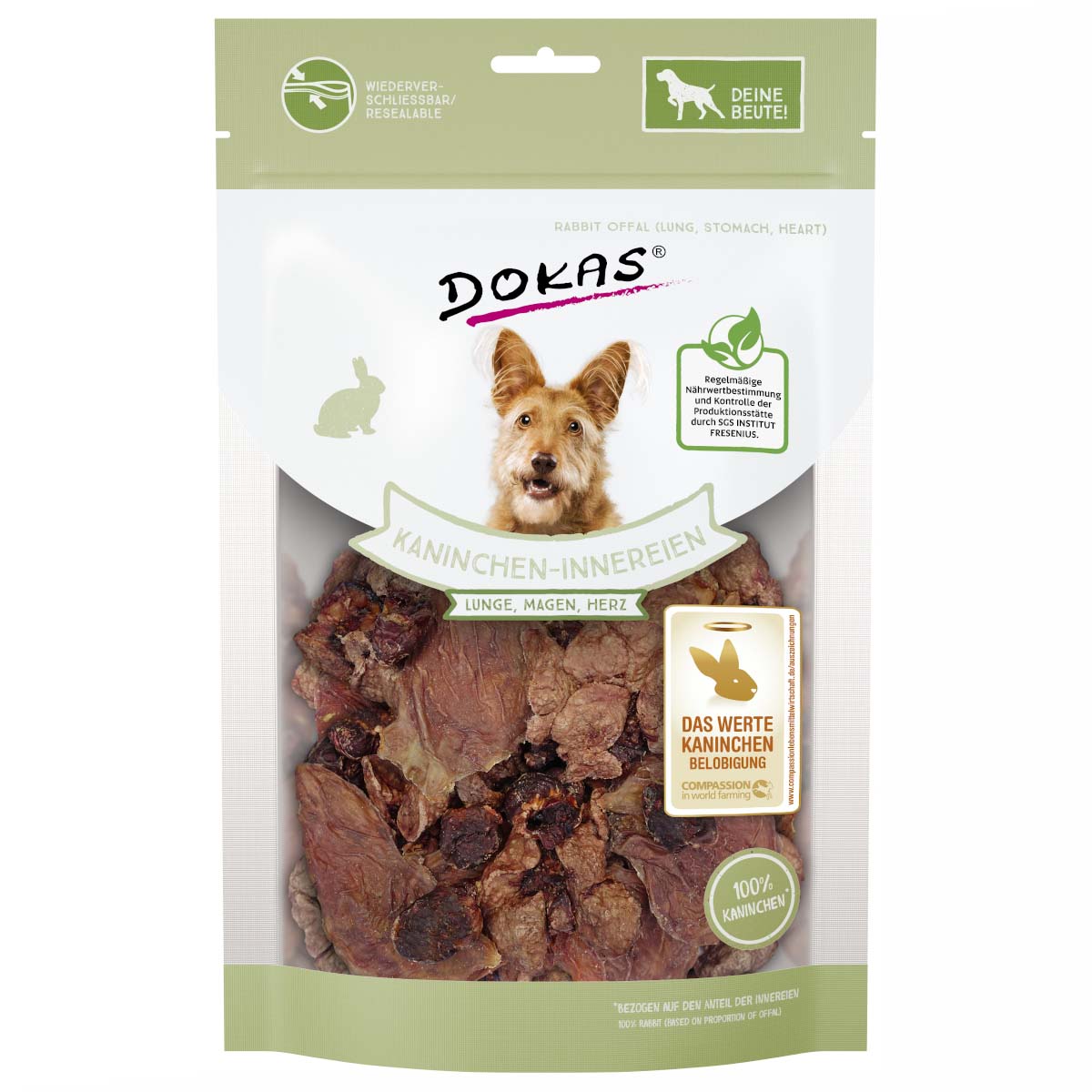 Dokas králičí vnitřnosti (plíce, žaludek, srdce) 100 g