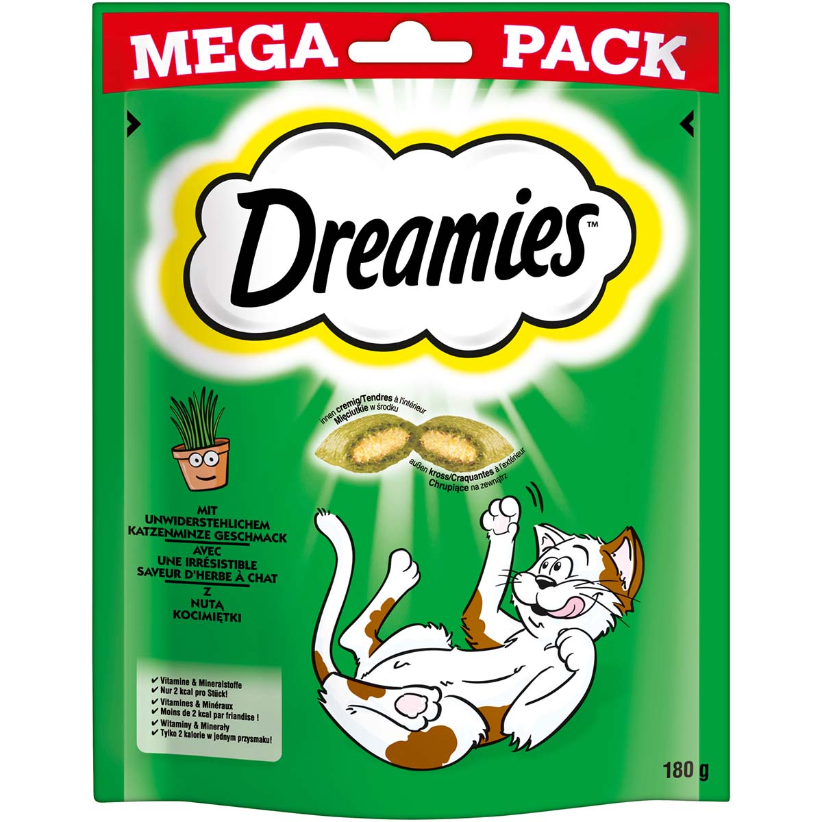 Dreamies kočičí pamlsek mega pack s kočičí mátou 180 g