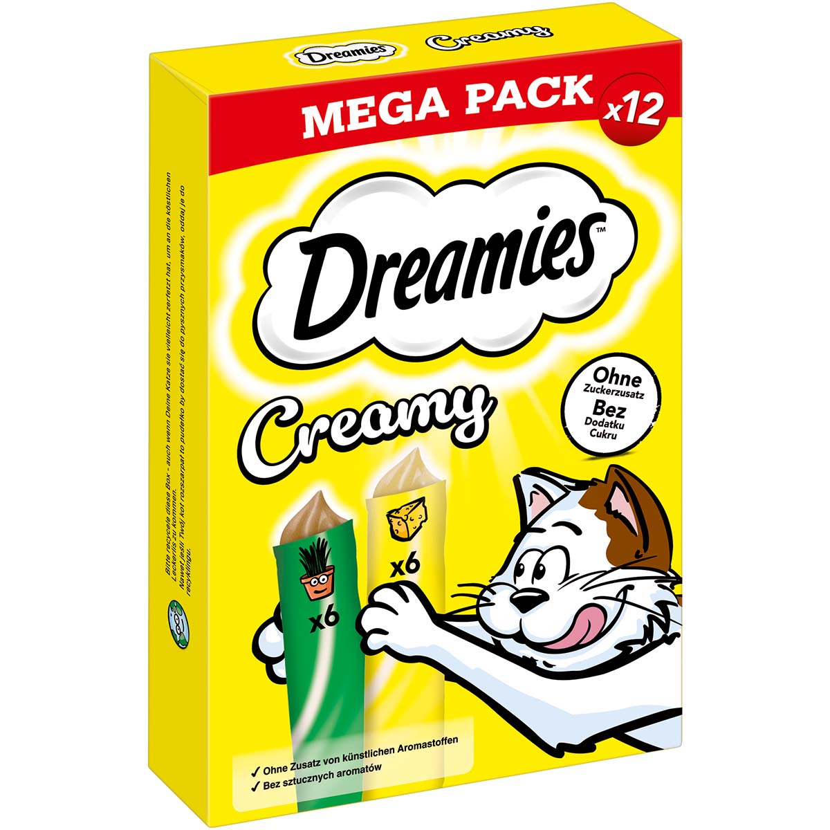 DREAMIES CREAMY MP kočičí máta &amp; sýr 12x10 g