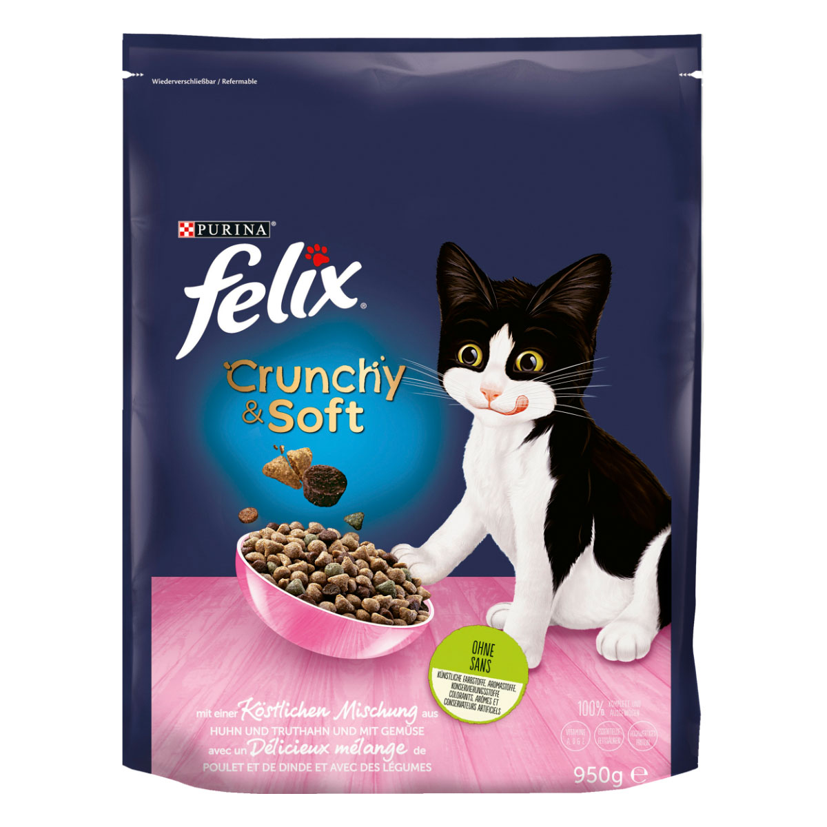 FELIX Crunchy & Soft Junior s kuřecím masem a zeleninou