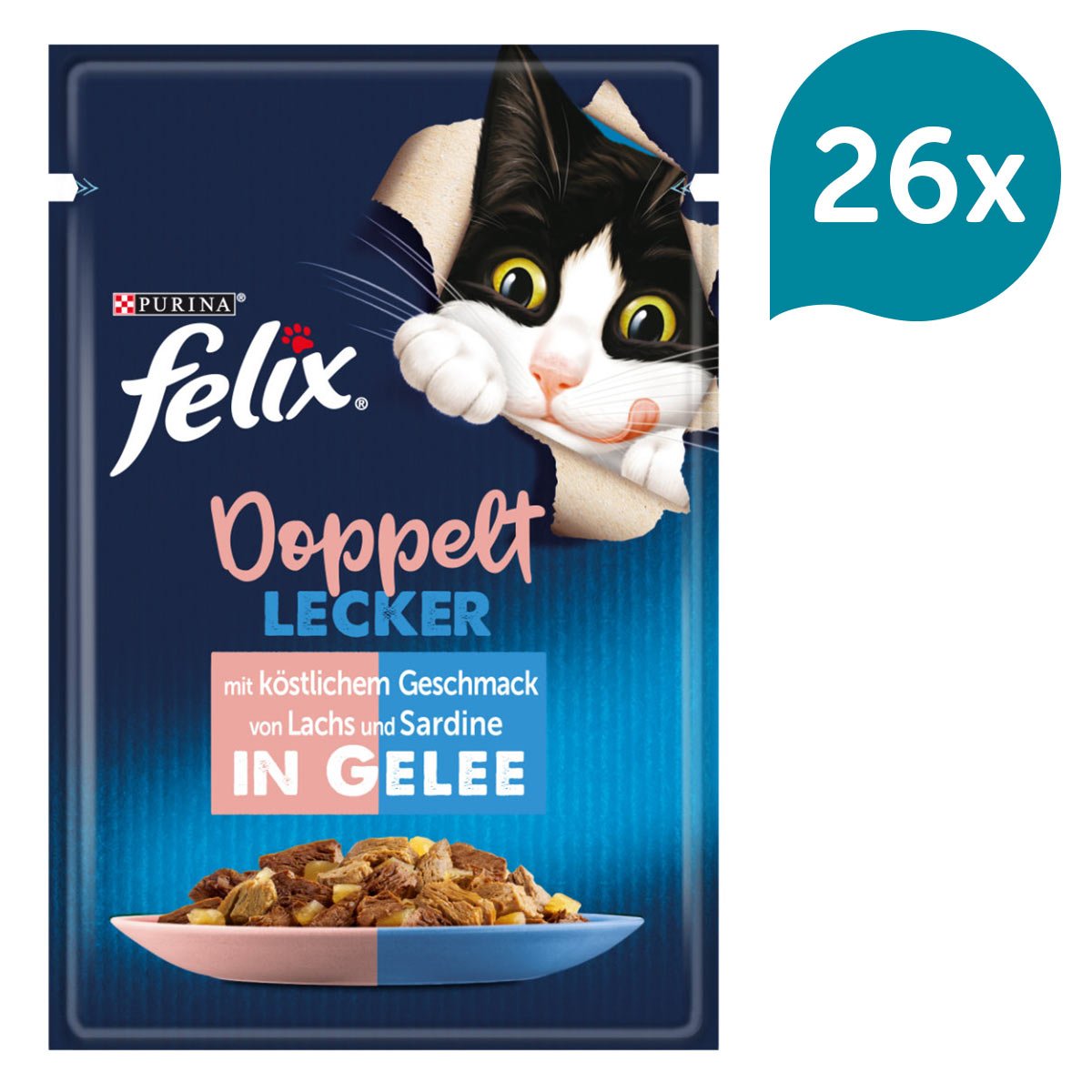 FELIX Chutná tak dobře, jak vypadá Doppelt Lecker v želé sardinky a losos