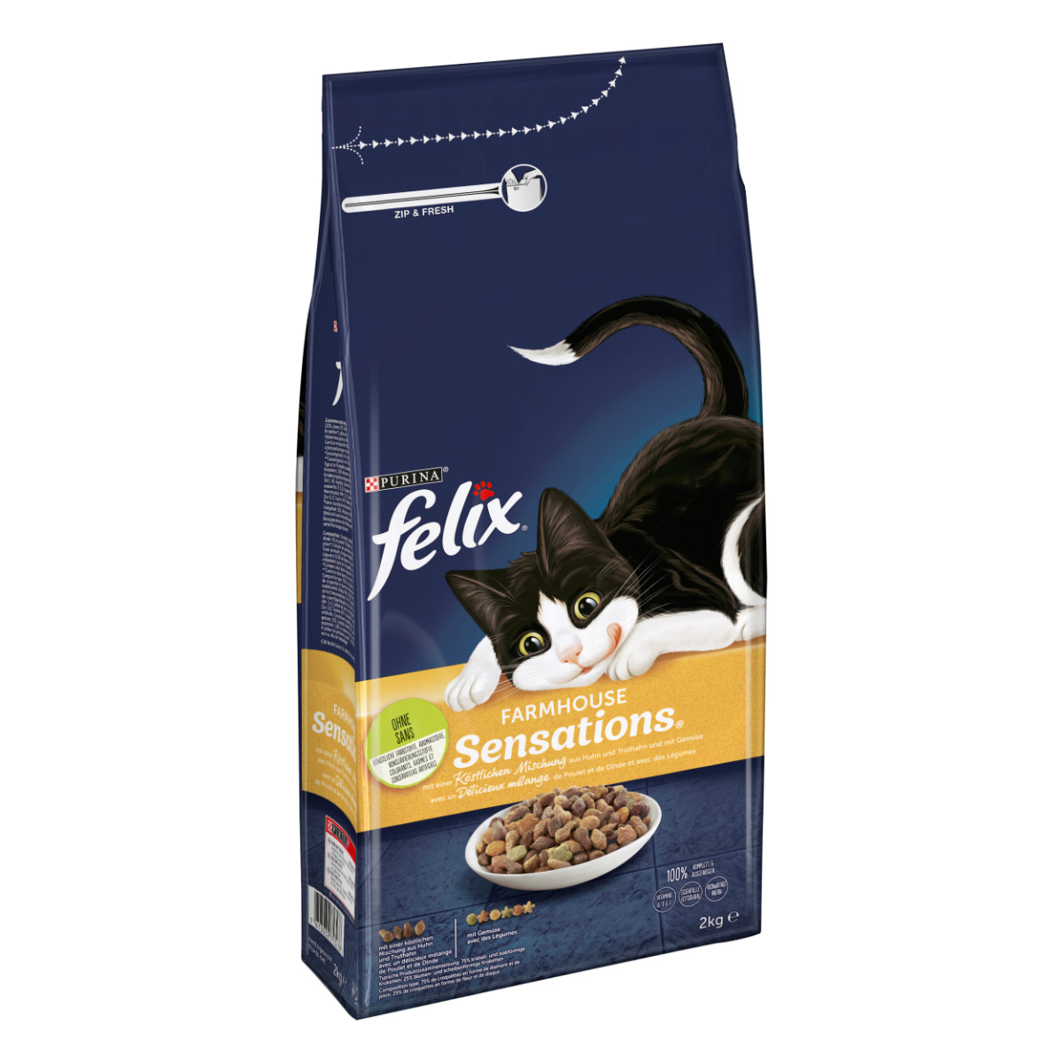Felix Farmhouse Sensations s kuřecím a krůtím masem a zeleninou