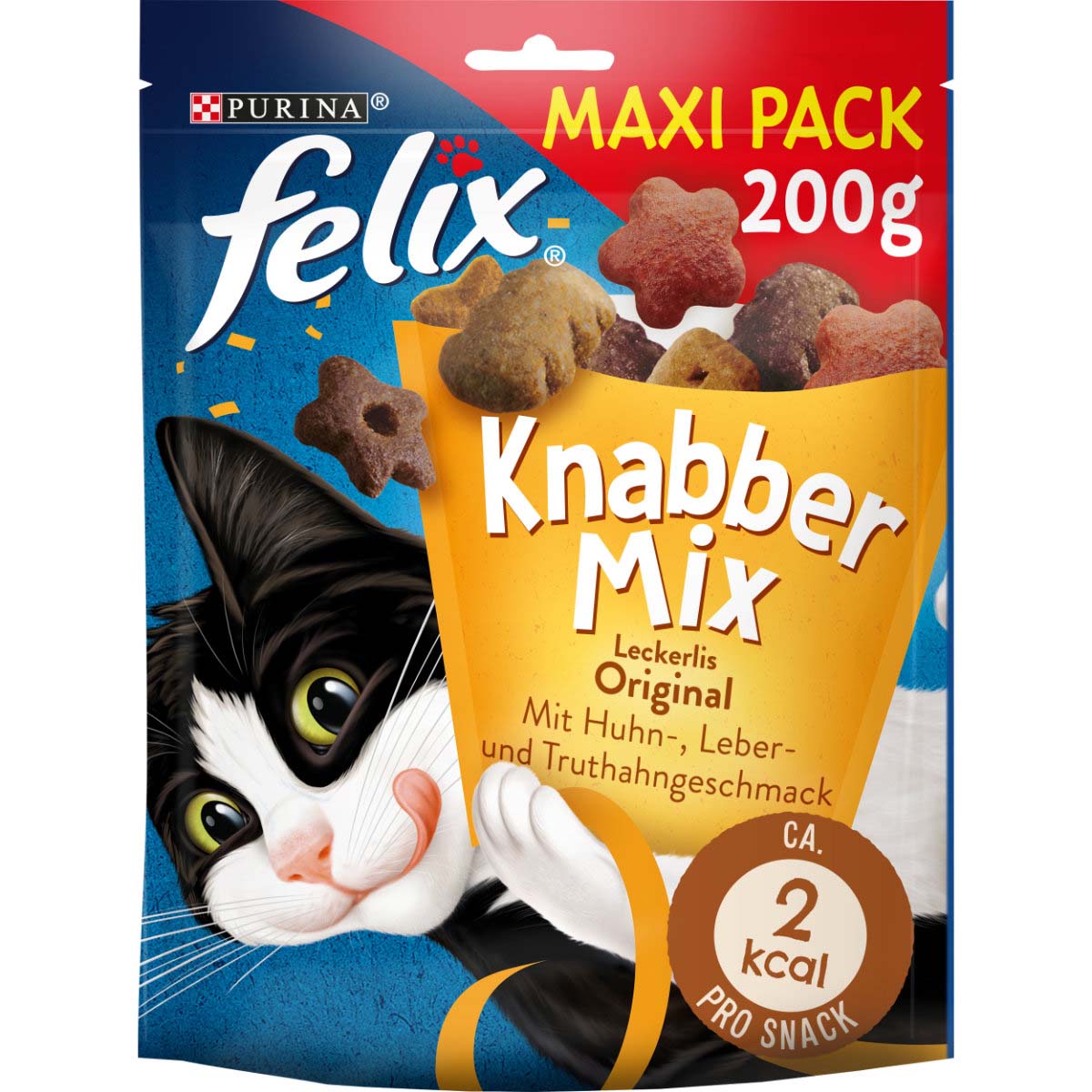 FELIX KnabberMix Original pamlsky pro kočky s kuřecím masem, játry a krocaním masem