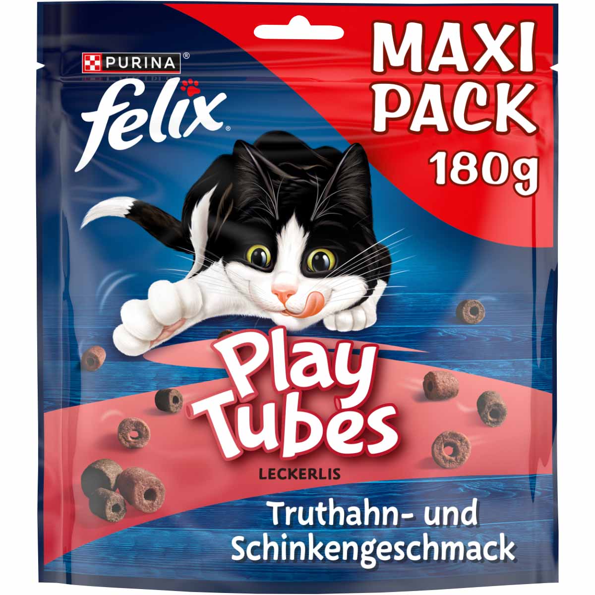 FELIX Play Tubes krůtí maso a šunka, pamlsky pro kočky