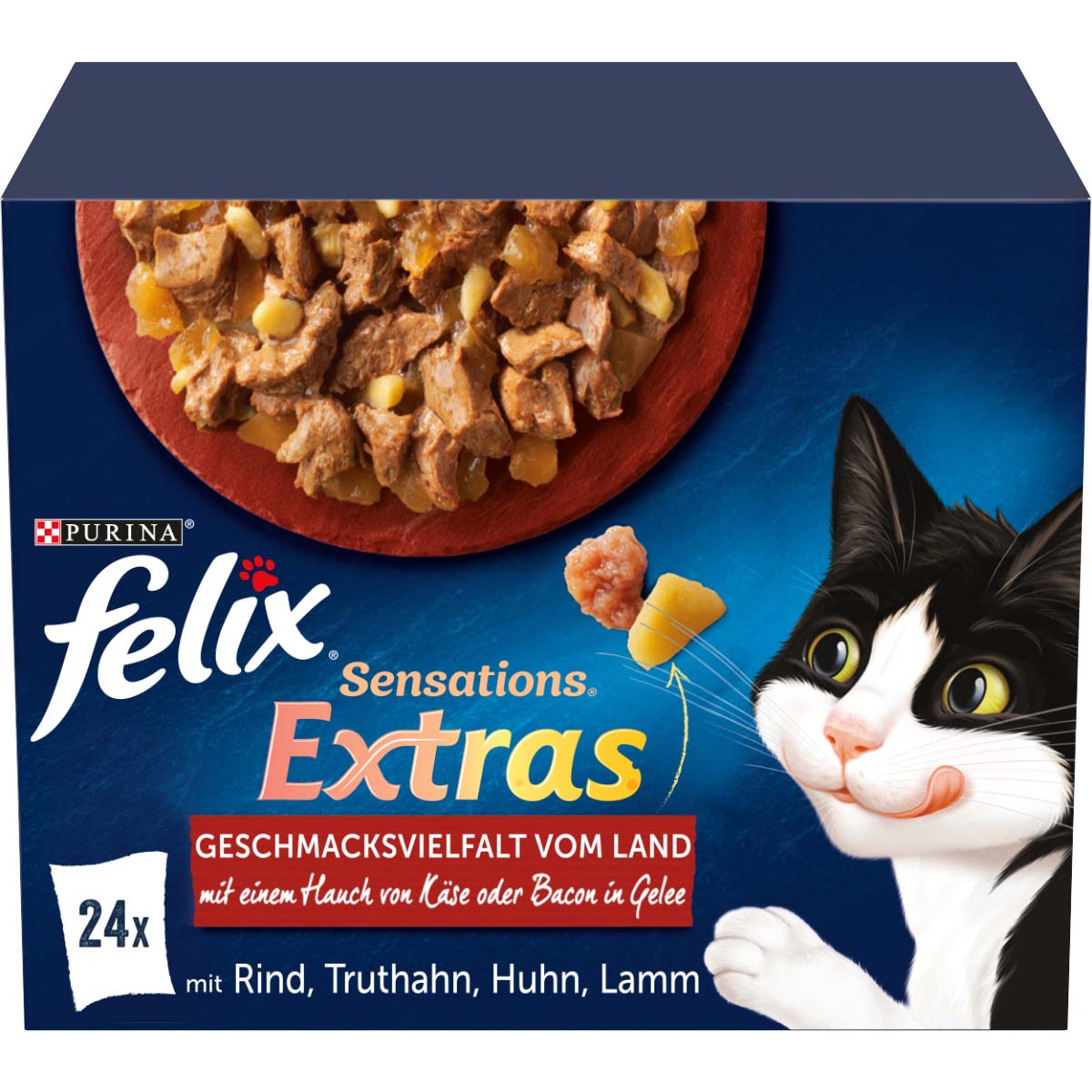 FELIX Sensations Extras v želé výběr z venkova, 24 × 85 g