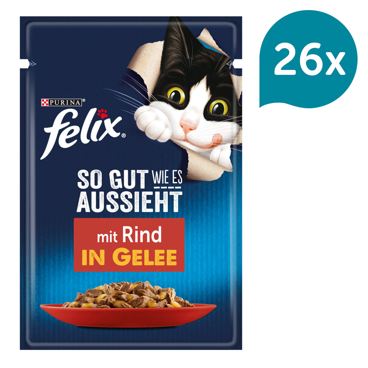 FELIX chutná tak dobře, jak vypadá, Pochoutka v želé s hovězím