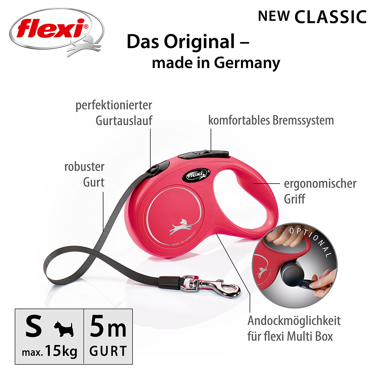 flexi samonavíjecí vodítka New Classic s popruhem