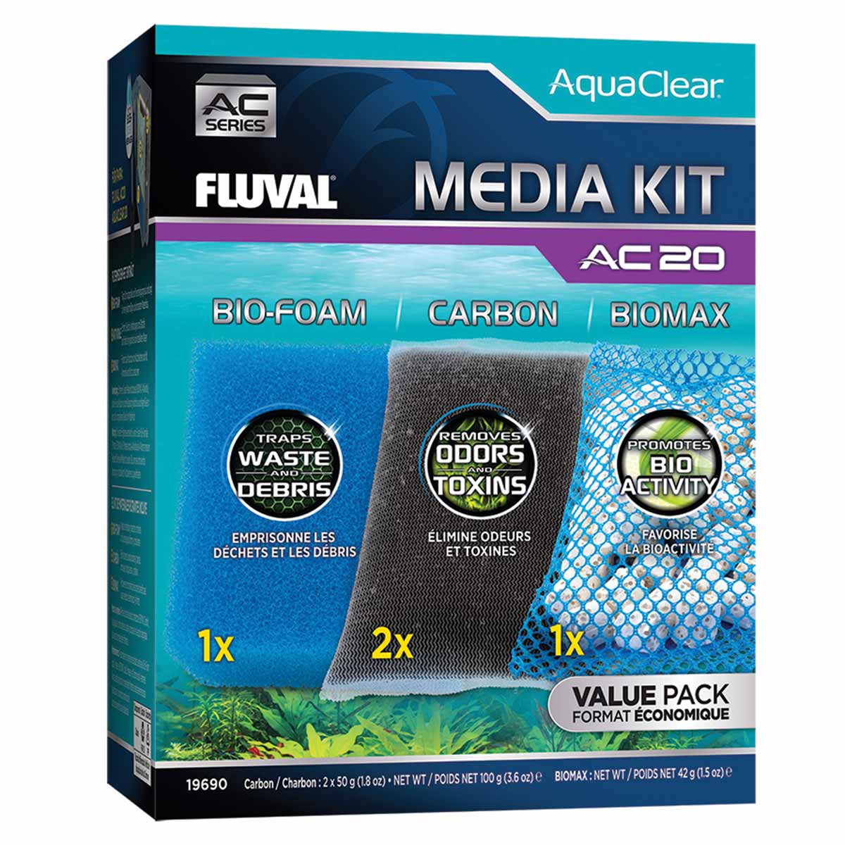 Fluval aquaclear filtrační médium sada