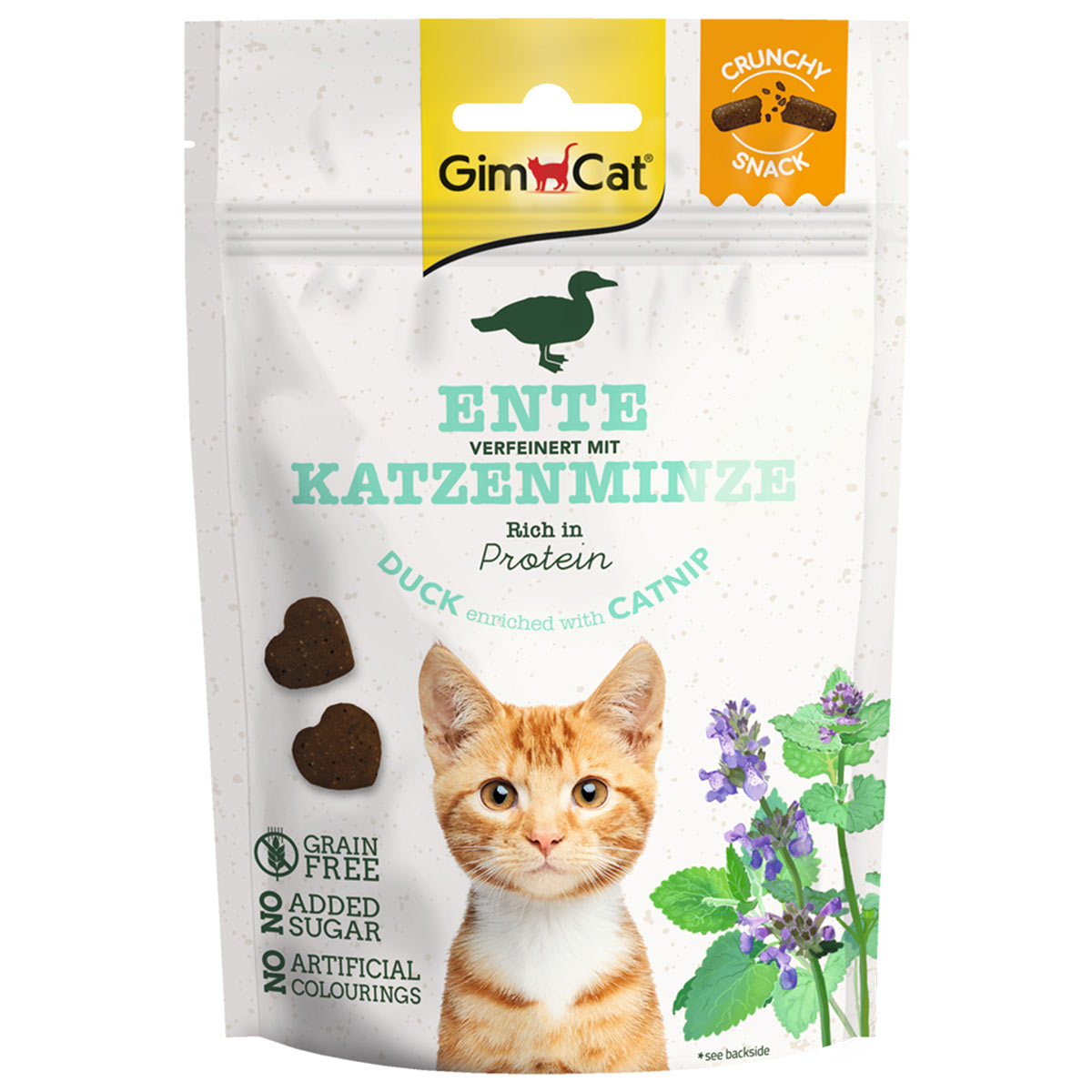 GimCat Crunchy kachna se šantou kočičí
