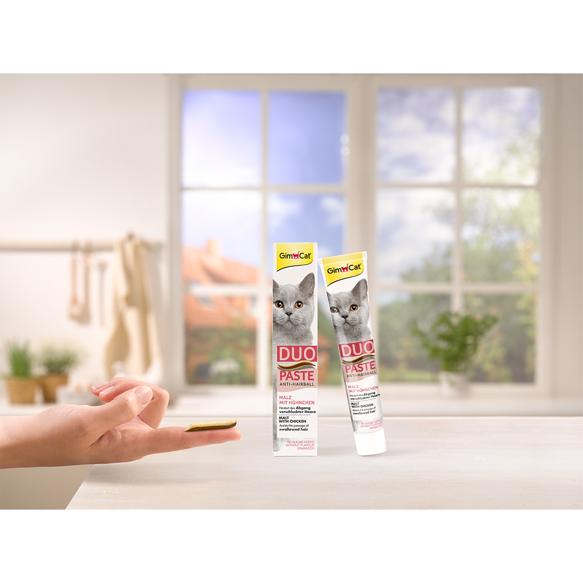 GimCat DUO pasta s maltózou proti bezoárům a s kuřetem, 50 g