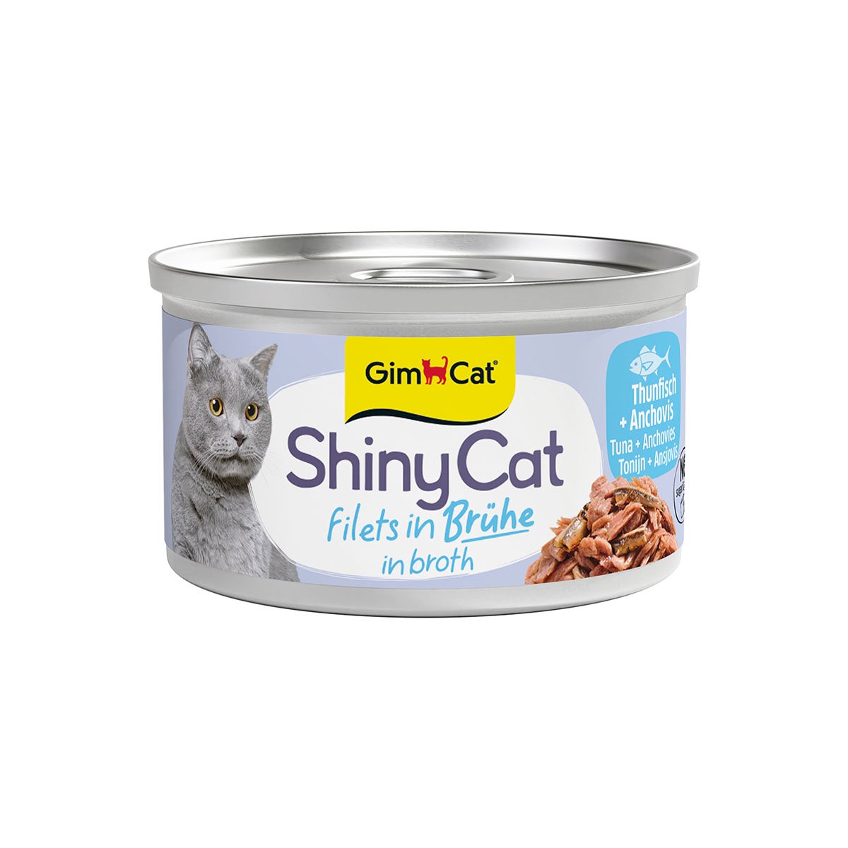 GimCat ShinyCat filé z tuňáka a ančovičky, 6 x 70 g