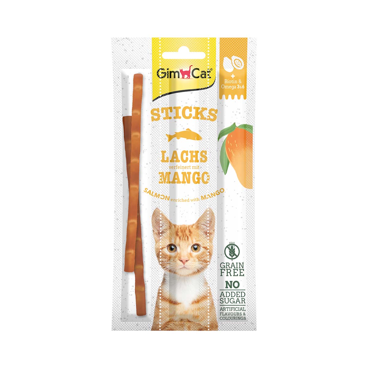 GimCat Superfood DuoSticks s příchutí lososa a manga