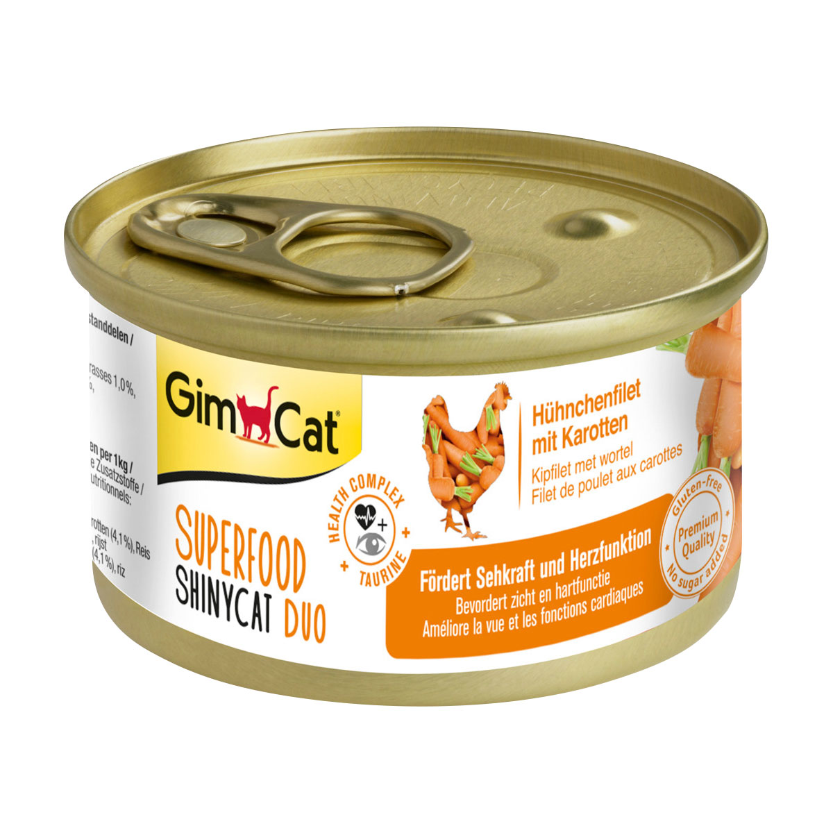 GimCat Superfood ShinyCat Duo kuřecí filet s mrkví