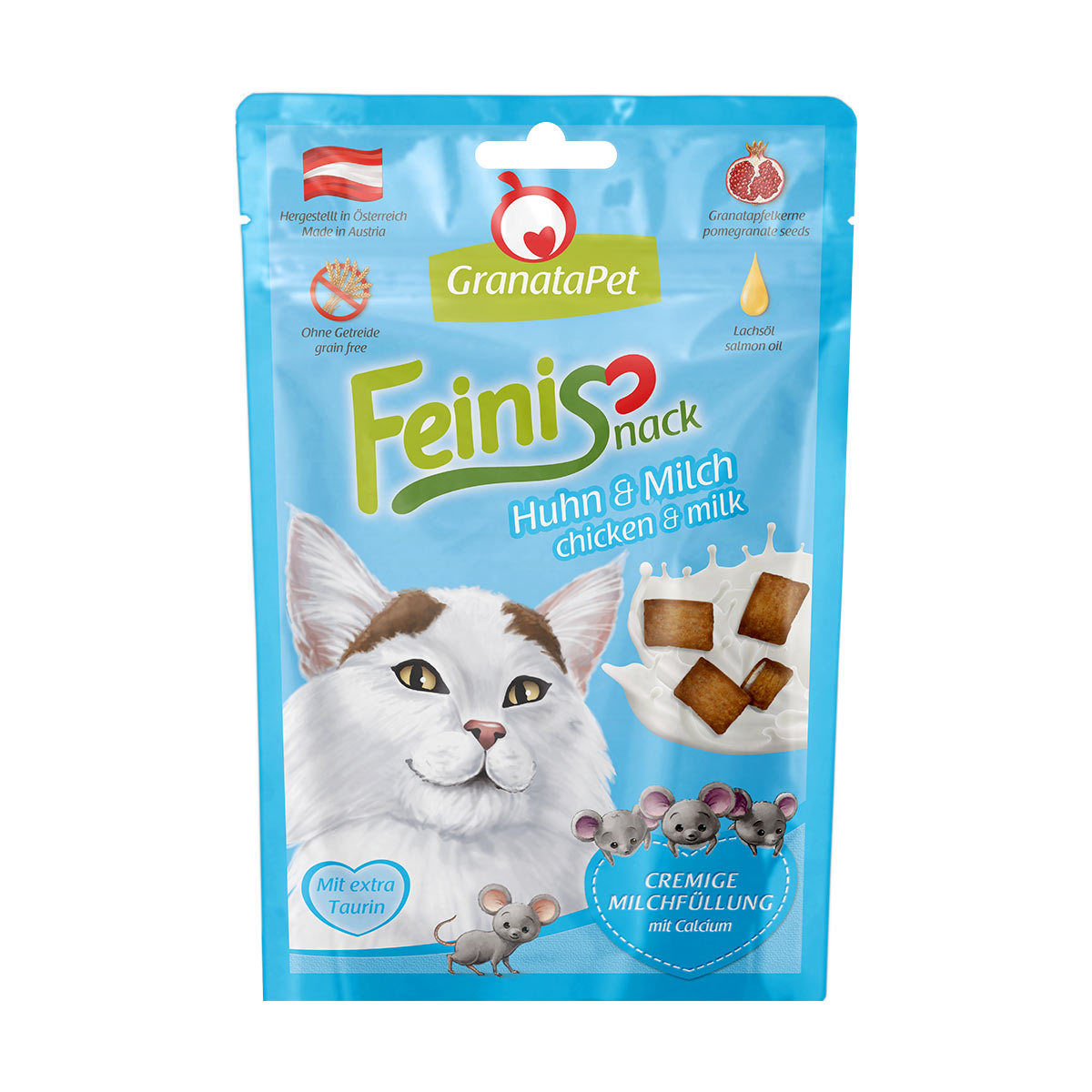 GranataPet pro kočky – FeiniSnack kuře a mléko, 50 g
