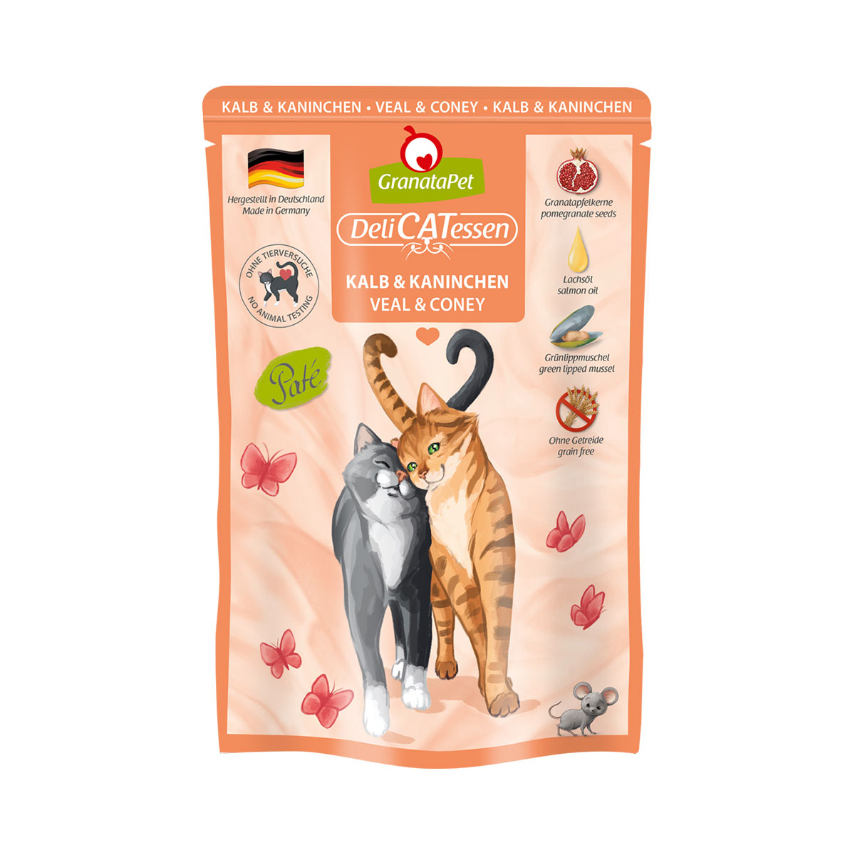 GranataPet pro kočky – Delicatessen Pouch telecí maso a králík