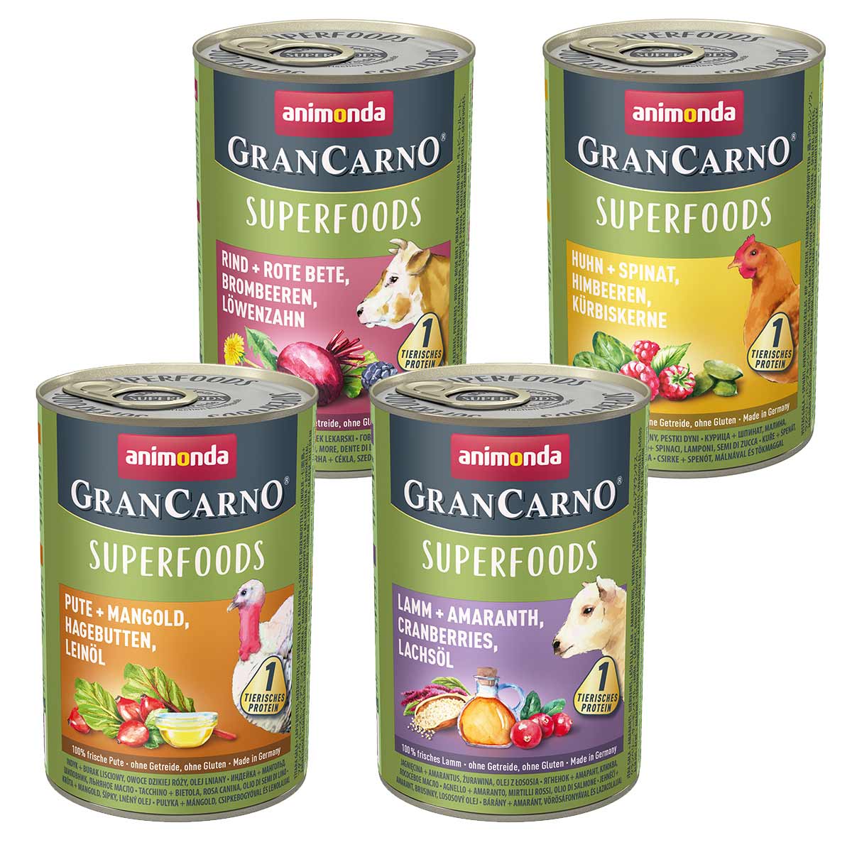 Animonda GranCarno Superfood, kombinované balení, 24 × 400 g